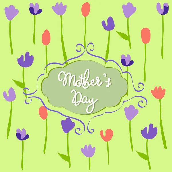 Mother's Day floral pattern with tulips — Stock Vector