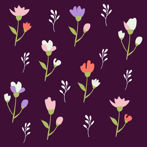 Patrón floral sin costuras con tulipanes — Archivo Imágenes Vectoriales