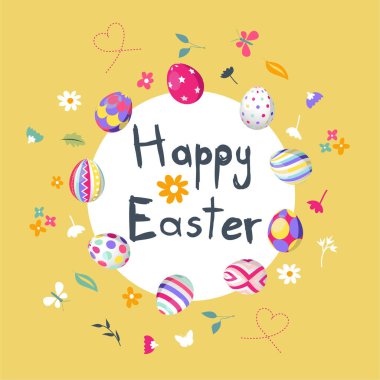 Mutlu Paskalya tebrik kartı vektör resmi