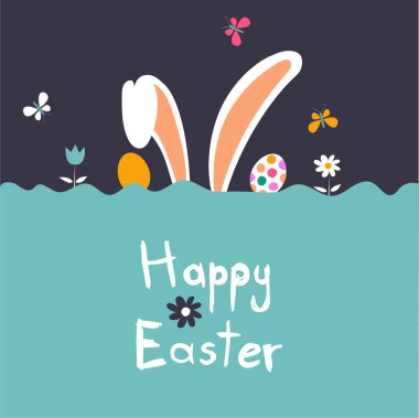 Mutlu Paskalya tebrik kartı vektör resmi