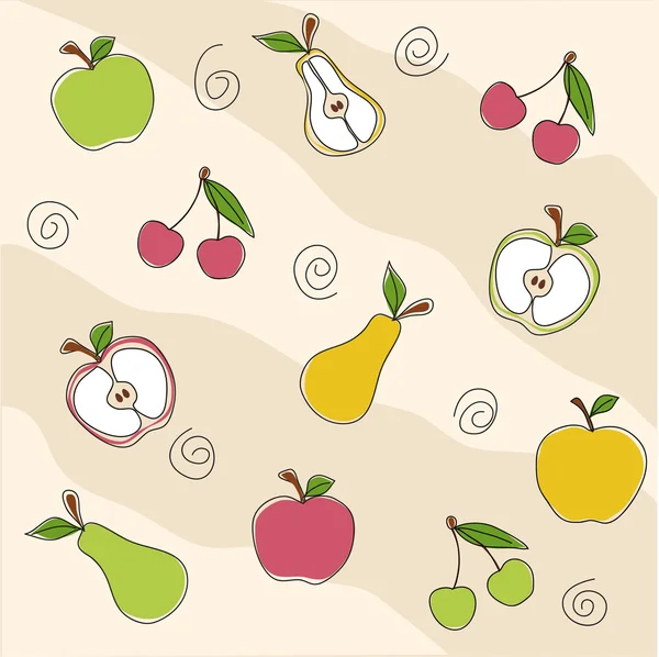 Texture sans couture aux fruits — Image vectorielle
