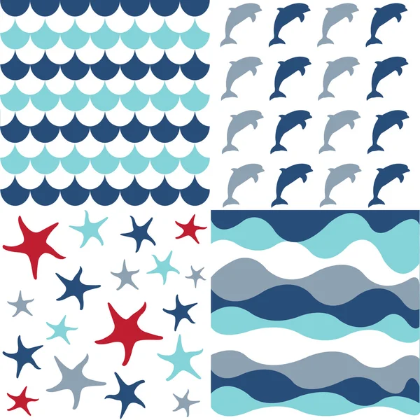 Seamless pattern with nautical elements — Stock Vector