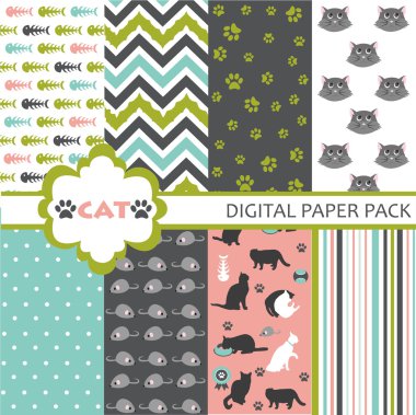 Kedi Scrapbooking kağıt Set