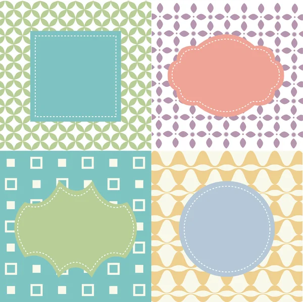 Set of frames on seamless backgrounds — Stock Vector