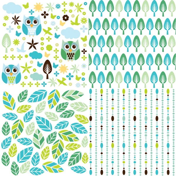 Forest seamless pattern — Stock Vector