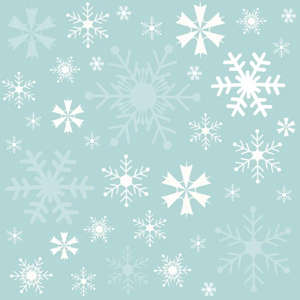 Зимние снежинки синий фон — стоковый вектор