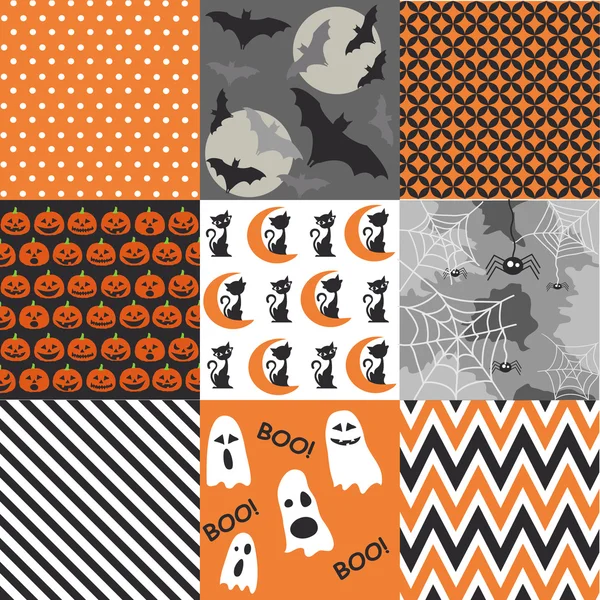 Halloween instellen, patronen — Stockvector