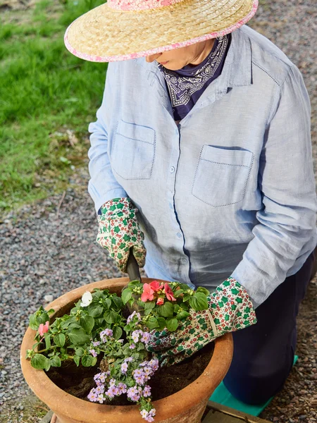 Femme mature jardinage — Photo
