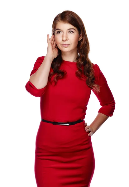 Женщина и красное платье — стоковое фото