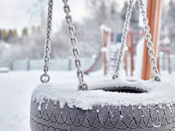 Snöiga lekplatsen — Stockfoto