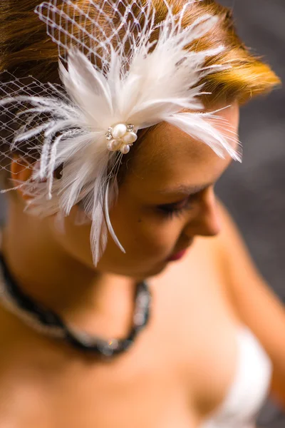 Bride and head piece — Stock Photo, Image