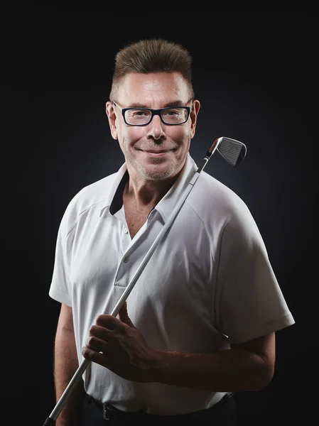 Hombre maduro golfista y golf club — Foto de Stock