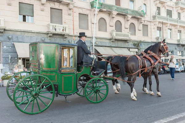 Desfile equestre de carruagens históricas - Nápoles IT — Fotografia de Stock