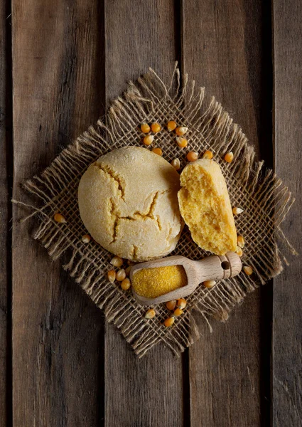 Hausgemachte Flauschige Brötchen Mit Maismehl Ofen Gekocht — Stockfoto