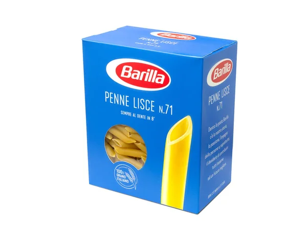 Italia Noviembre 2020 Penne Lisce Paquete Real Pasta Italiana Barilla —  Fotos de Stock