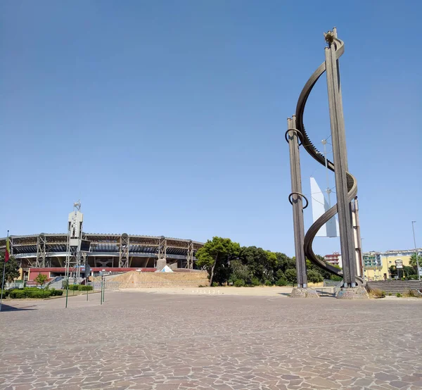 Nápoles Itália Agosto 2021 Vista Piazzale Tecchio Praça Estádio Maradona — Fotografia de Stock