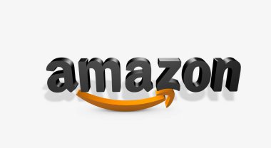 İtalya - Eylül 2021: 3D, gölgeli ünlü e-ticaret markası Amazon 'un çizimi