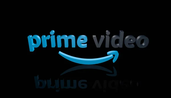 İtalya - Eylül 2021: 3D ünlü e-ticaret markası Amazon prime video görüntüleme