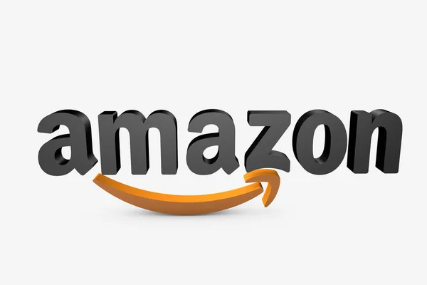 İtalya - Eylül 2021: 3D Ünlü e-ticaret markası Amazon 'un çizimi