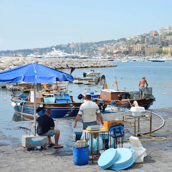 Naples fisherrmen — Stock Photo, Image