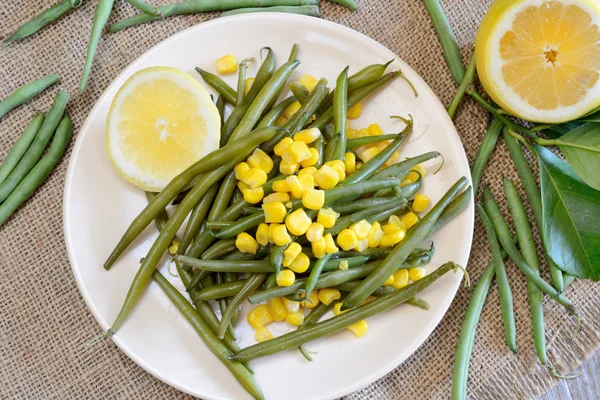 French beans and potatoes — Stock Photo, Image