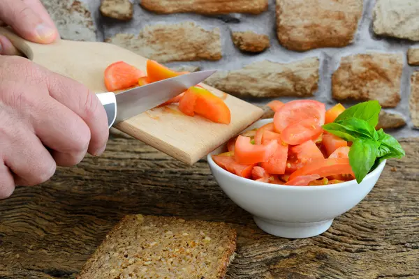 Chopped tomatoes — Stock Photo, Image