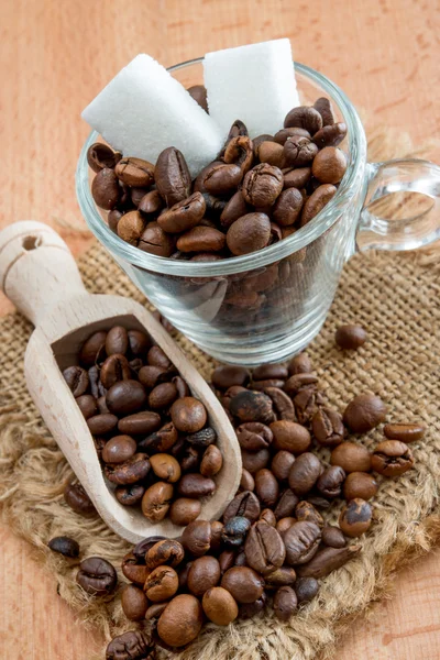 Cube sugar and coffee — Stock Photo, Image