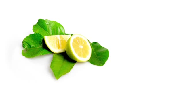 Limão sobre fundo branco — Vídeo de Stock