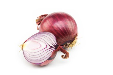 Beyaz arkaplanda soğan