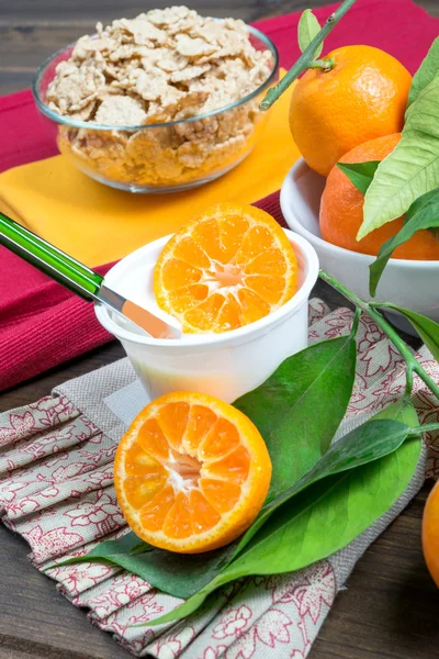 Yogurt with orange — Stock Photo, Image