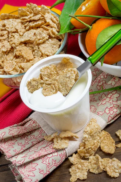 Yogurt con cereali — Foto Stock