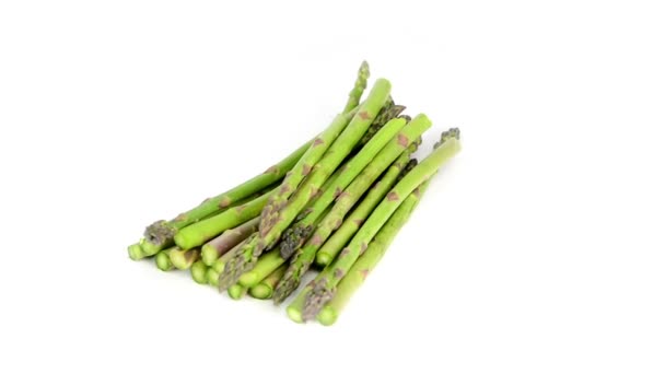 Asparagus on white background — Stock Video