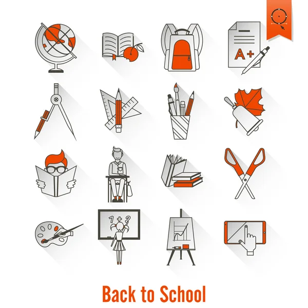 Иконы школы и образования — стоковый вектор