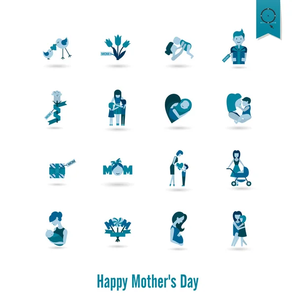 Ícones do dia mães felizes —  Vetores de Stock