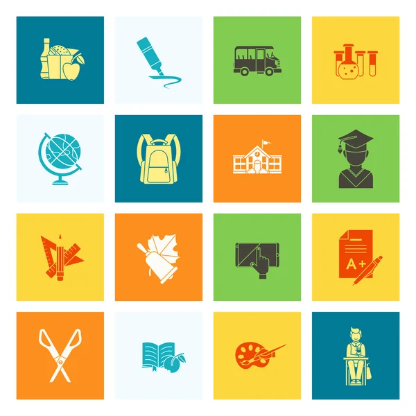 School and Education Icons — Stock Vector