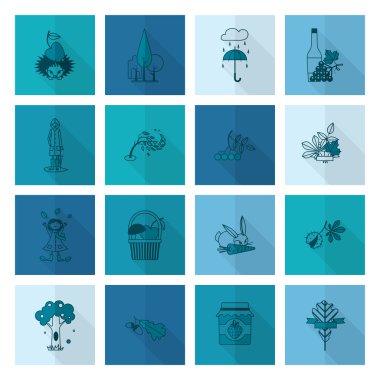 Düz sonbahar simgeler kümesi