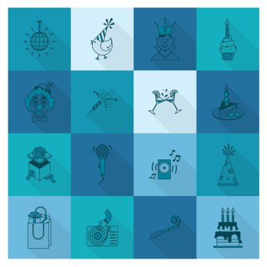 Mutlu doğum günü Icons set