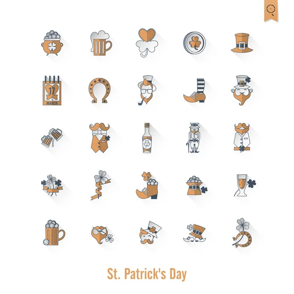 День святого Патріка ізольований набір іконок — стоковий вектор