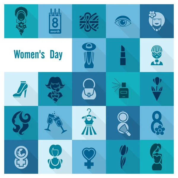 Womans Day Icon Set — Stock Vector