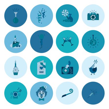 Mutlu doğum günü Icons set