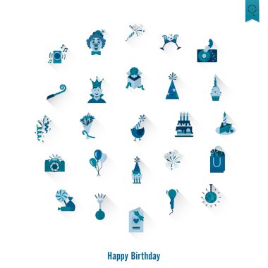 Mutlu doğum günü Icons set