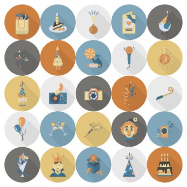 Mutlu doğum günü Icons set