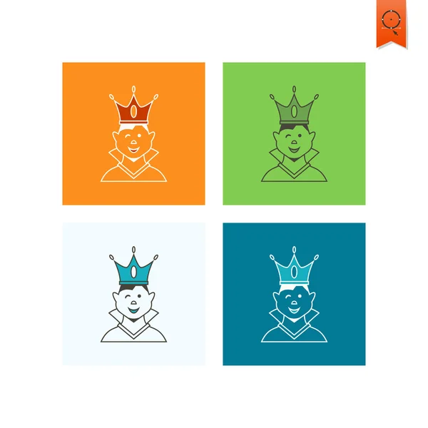 Little Boy With a Crown — Stock Vector
