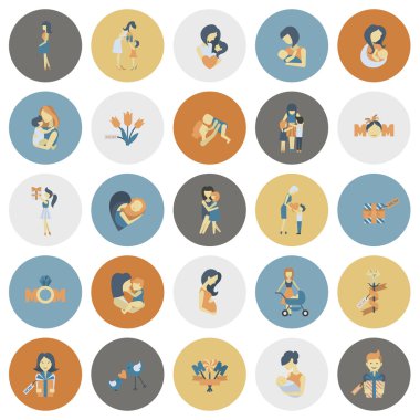 Mutlu anneler günü simgeler