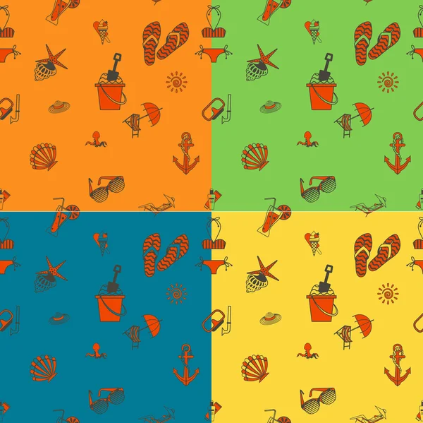 Vier Hintergrund in verschiedenen Farben — Stockvektor