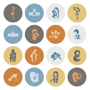 Mutlu anneler günü simgeler