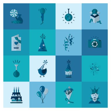 Mutlu doğum günü Icons set