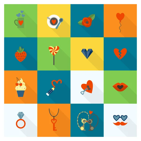 Happy Valentijnsdag pictogrammen — Stockvector