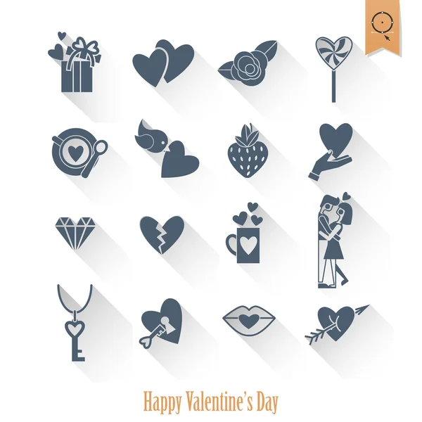 Happy Valentijnsdag pictogrammen — Stockvector