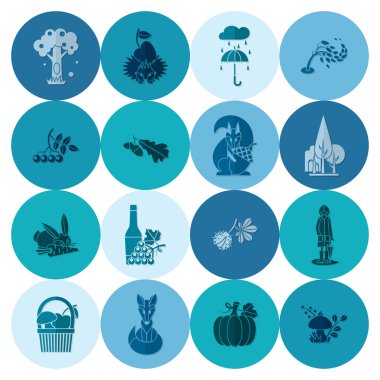 Düz sonbahar simgeler kümesi